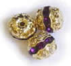 Amethyst rhinestone beads